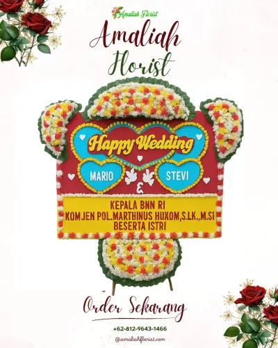 Karangan Papan Bunga Pernikahan di Kalitekuk